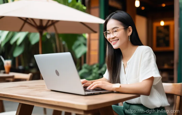 디지털 노마드의 비즈니스 모델 탐구 - **Prompt:** A focused and content female digital nomad in her late 20s, wearing stylish yet comforta...